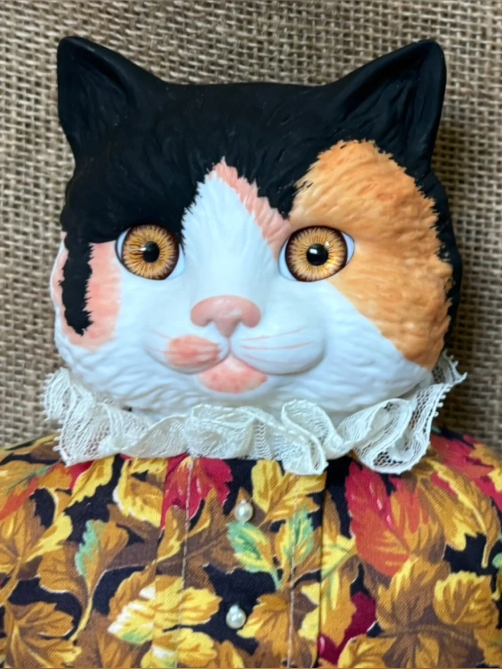 Goebel Betty Jane Carter Doll Candy Corn Calico Cat Musical Thanksgiving Fall